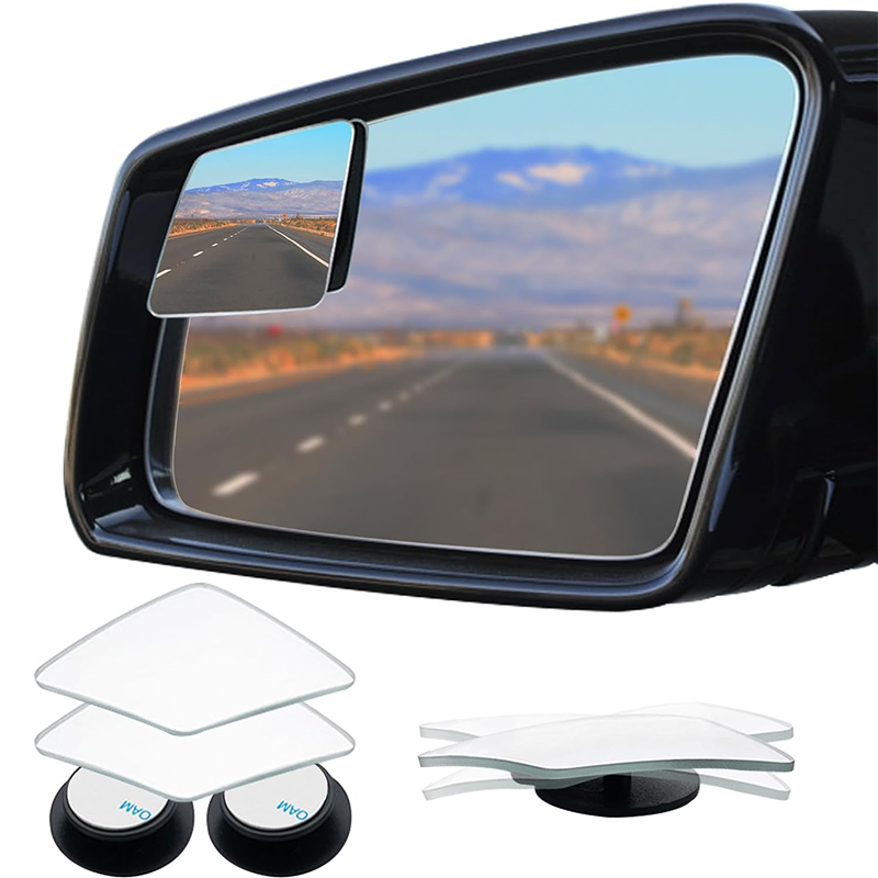 Car Blind Spot Mirror - กระจกมองหลังแบบไร้กรอบทรงเพชรสำหรับรถยนต์, 360 ° กระจกมองหลังแบบนูนปรับได้, มุมมองกว้างความละเอียดสูงสำหรับการถอยหลัง