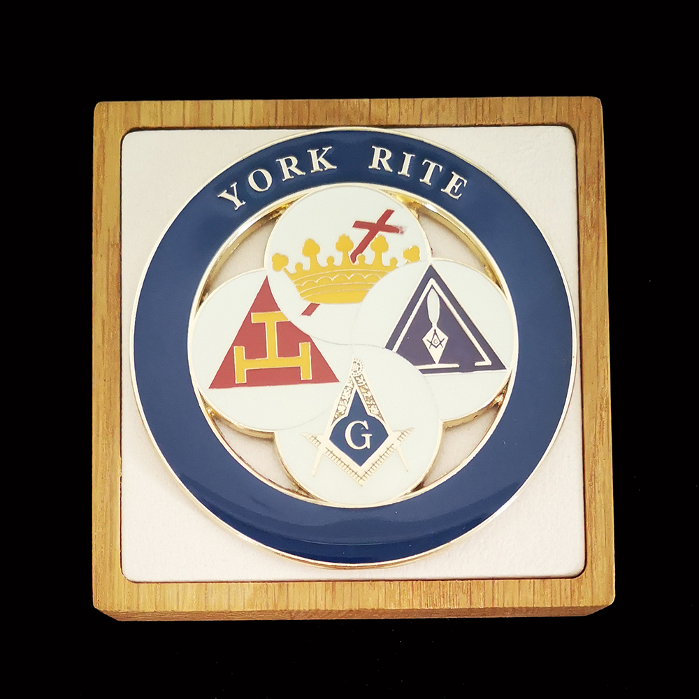 Car Accessories York - Masonic รถป้ายสัญลักษณ์ YORK RITE Freemason จัดแต่งทรงผมด้านข้างสติกเกอร์สังกะสีอัลลอยด์วัสดุขนาด7.6ซม.