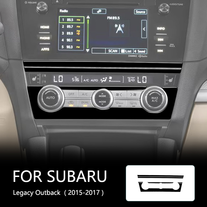 Car Accessories Brand - กรอบควบคุมเครื่องปรับอากาศสติกเกอร์ใหม่เอี่ยมสีดำเงา ABS สำหรับ SUBARU LEGACY Outback