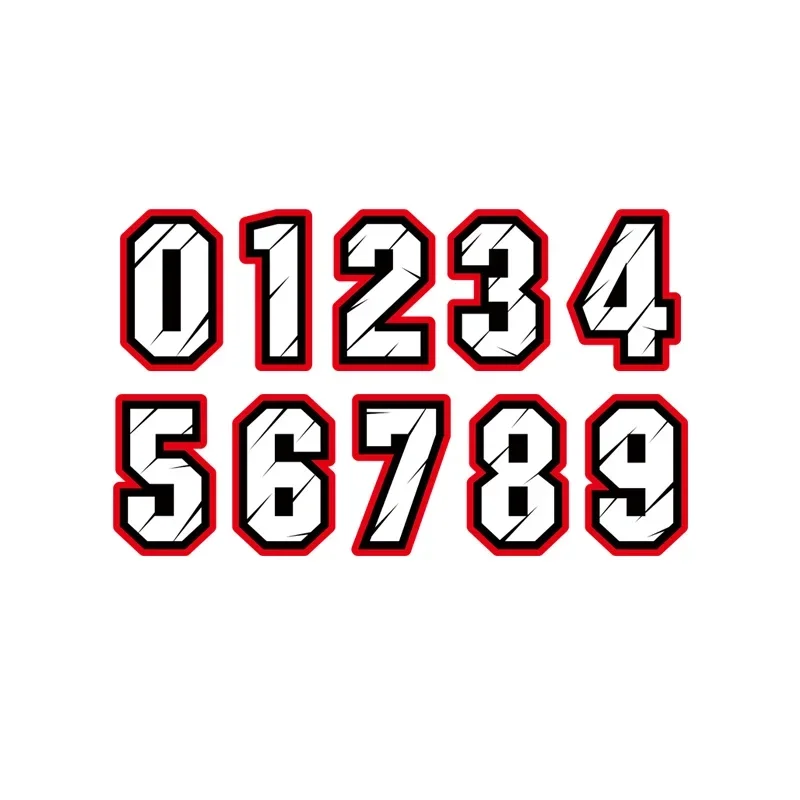 Car Accessories Racing - สติ๊กเกอร์ติดรถยนต์ หมายเลขแข่ง 1 2 3 4