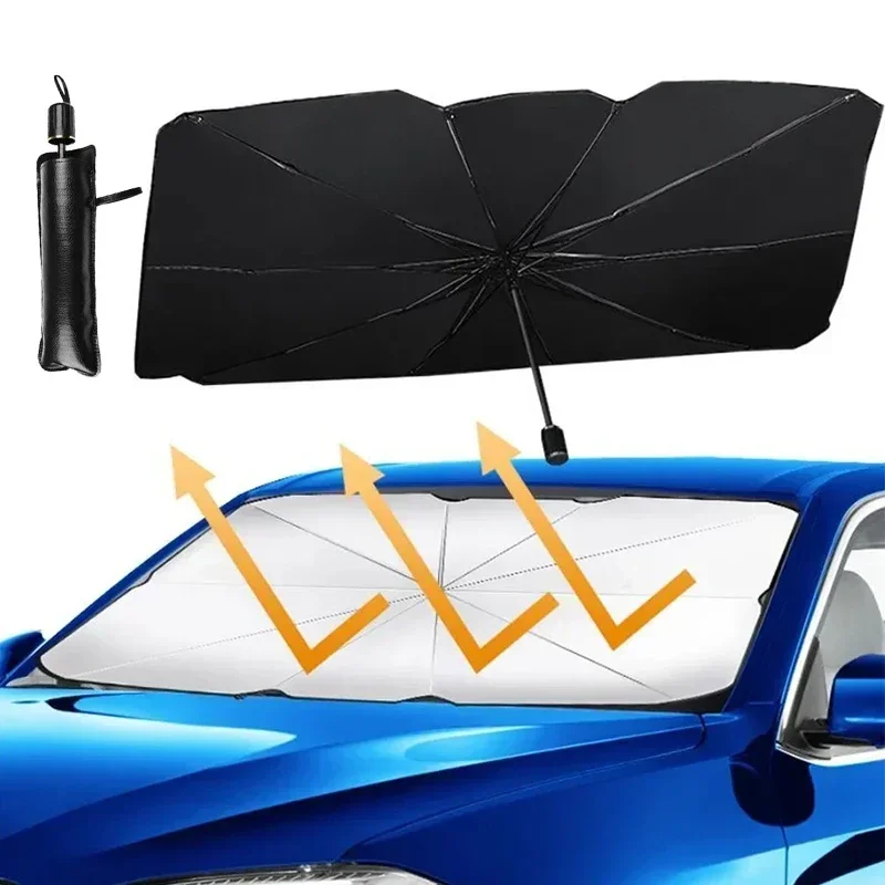 Car Accessories For Interior - ร่มบังแดดรถยนต์ 1 ชิ้น อุปกรณ์ป้องกันแสงแดดหน้ารถ สำหรับฤดูร้อน ป้องกันแสงแดดภายในรถยนต์