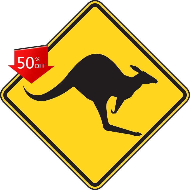 Car Accessories Australia - สติกเกอร์รูปกวางจิงโจ้ ป้ายบอกทาง ออสเตรเลีย ป่าดิบเพร่า สัตว์ สวนสัตว์