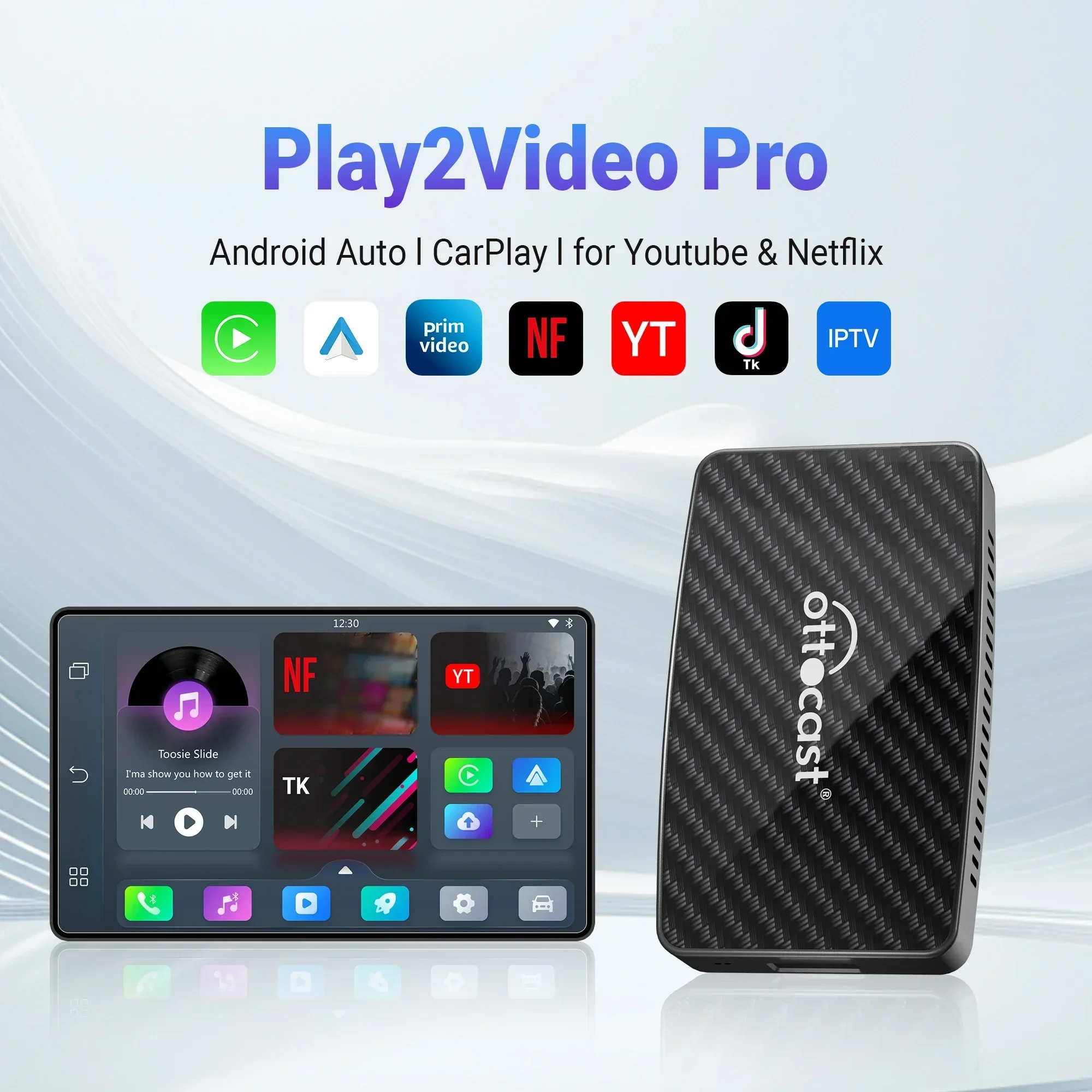 Car Accessories Youtube - อะแดปเตอร์ OTTOCAST Play2Video Pro สำหรับ CarPlay