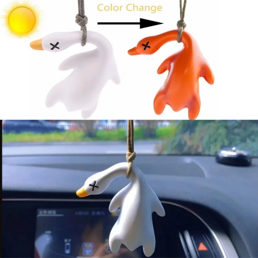 Car Blind Spot Mirror - เป็ดเปลี่ยนสีเครื่องประดับรถตกแต่ง, เป็ดย่างจี้ Swing เป็ด Auto Hood