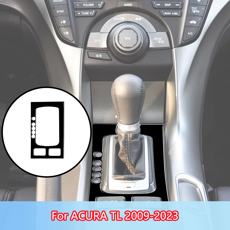 Car Accessories Brand - คันเกียร์ใหม่เอี่ยมรอบทิศทาง ABS สติกเกอร์สีดำเงาสำหรับ Acura TL 2009