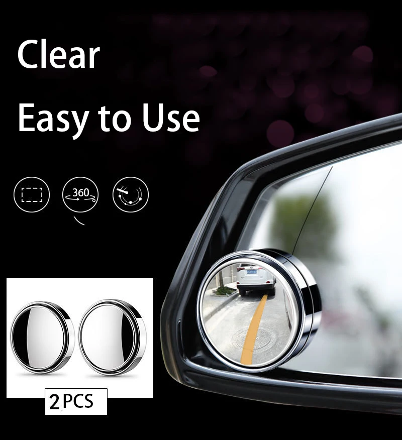 360 °   กระจกมองหลังแบบโค้งมนป - Car Blind Spot Mirror บทวิจารณ์และราคา