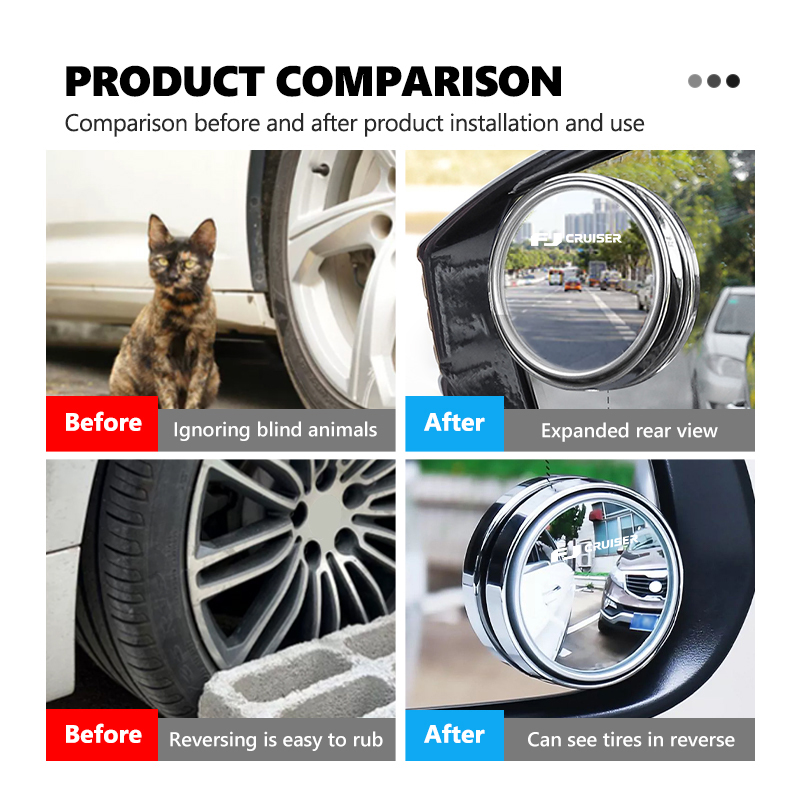 สำหรับรถยนต์โตโยต้าแบบปรับได้  - Car Blind Spot Mirror บทวิจารณ์และราคา