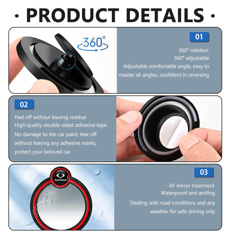 2 ชิ้น คาร์ 360 °   กระจกมองหล - Car Blind Spot Mirror บทวิจารณ์และราคา