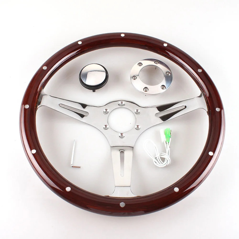 พวงมาลัยรถยนต์ไม้คลาสสิกตกแต่ง - Car Accessories Racing บทวิจารณ์และราคา