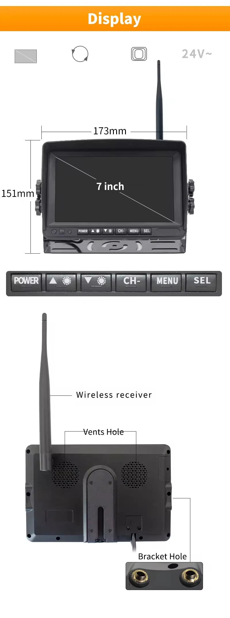 ระบบกล้องมองหลังไร้สาย 720P สำ - Rear Camera For Car บทวิจารณ์และราคา