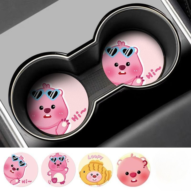 แผ่นรองแก้วลายการ์ตูน Loopy Cr - Car Accessories For Interior บทวิจารณ์และราคา