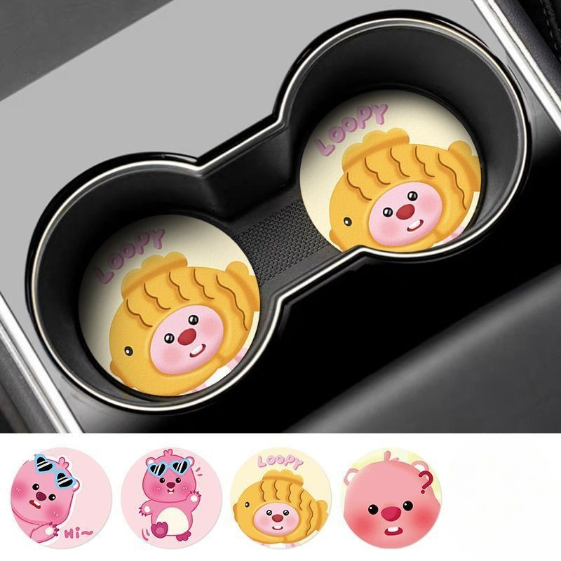 แผ่นรองแก้วลายการ์ตูน Loopy Cr - Car Accessories For Interior บทวิจารณ์และราคา