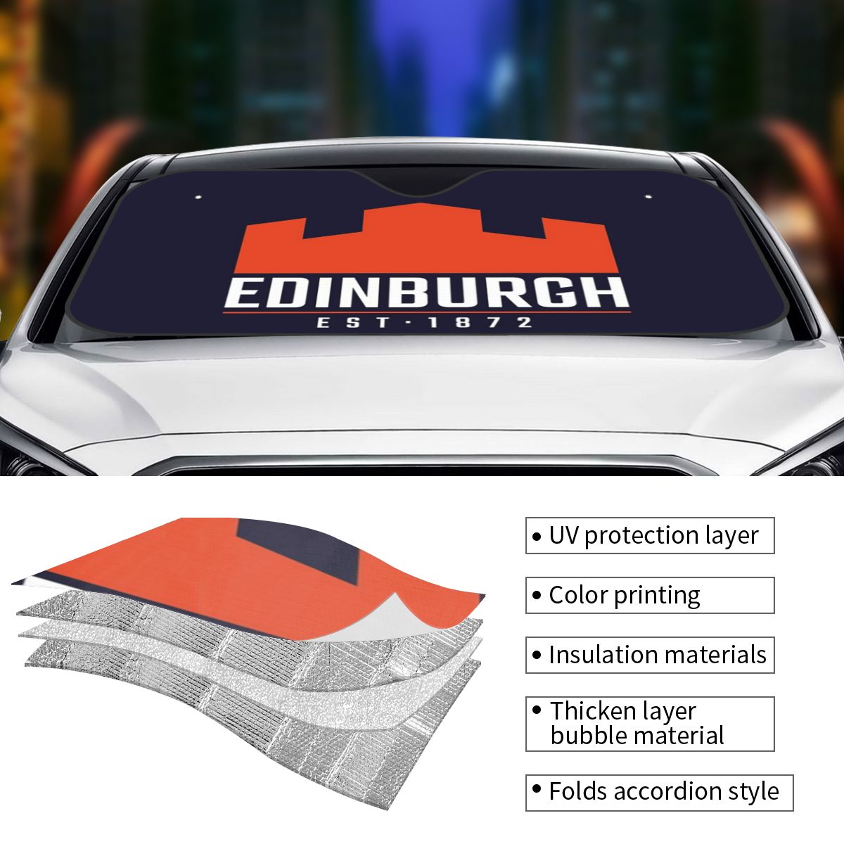 โลโก้รักบี้เอดินบะบะ 2 ม่านบัง - Car Accessories Edinburgh บทวิจารณ์และราคา