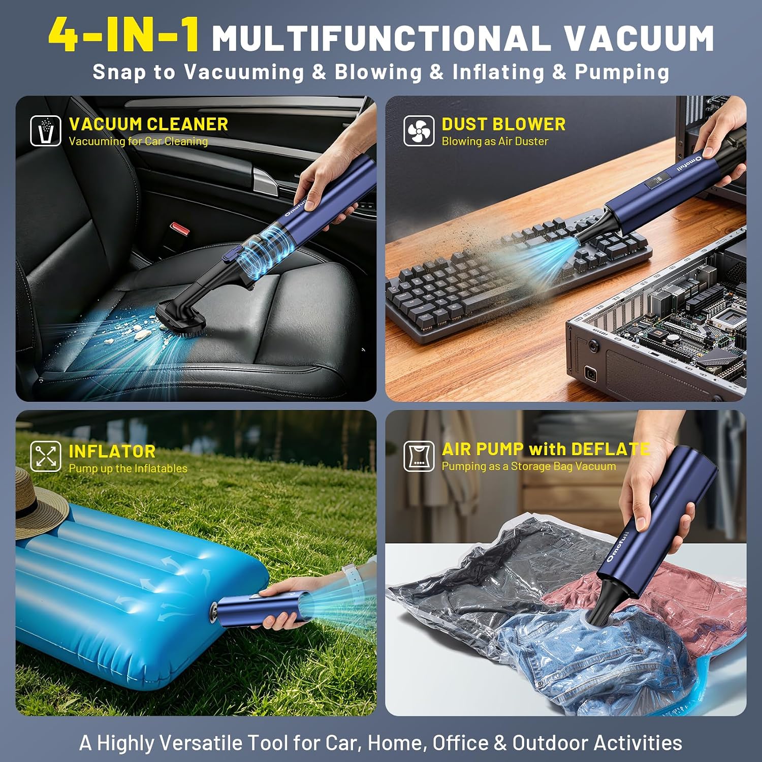 เครื่องดูดฝุ่นไร้สาย 4-in-1 แร - Car Vacuum Cleaner บทวิจารณ์และราคา