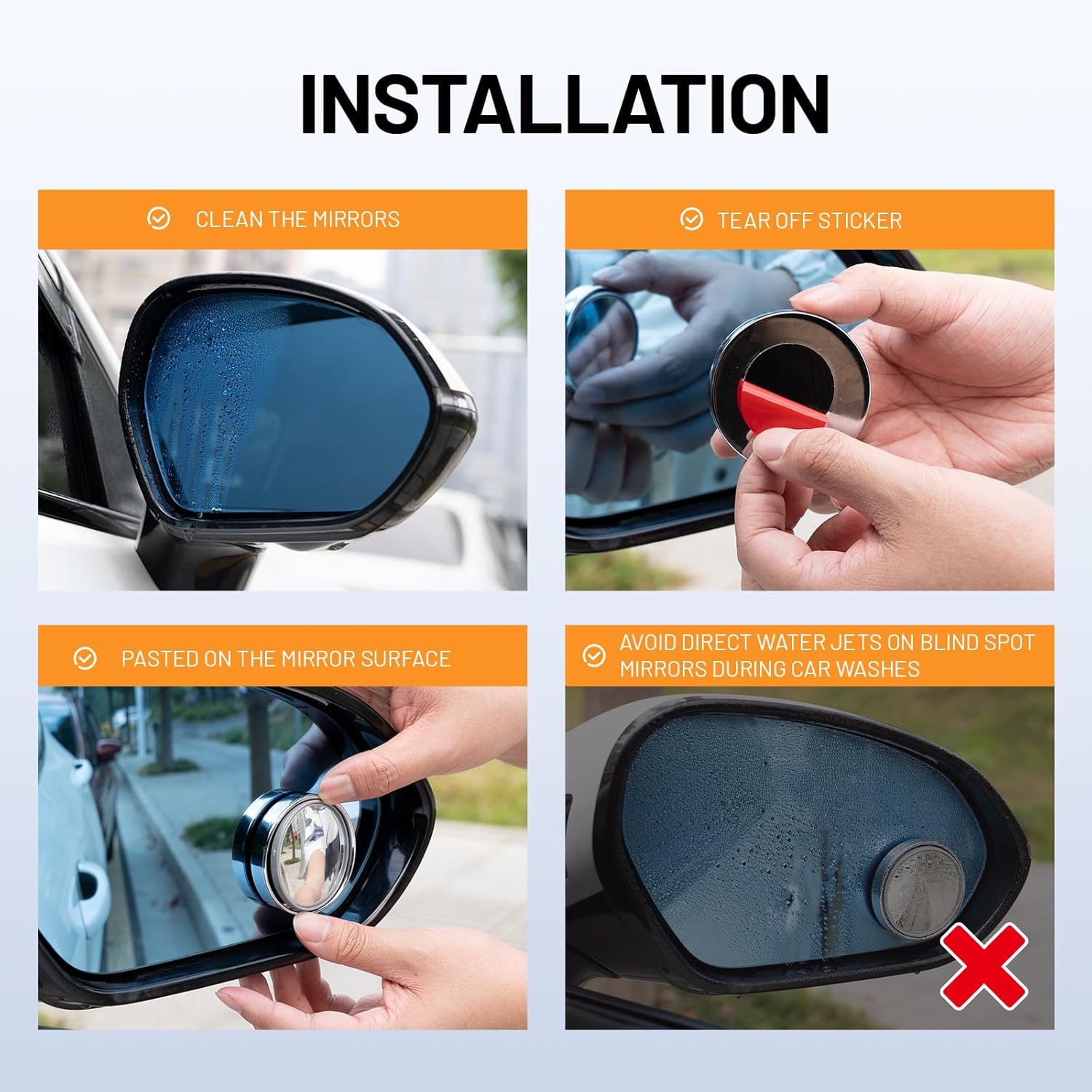 กระจกมองหลังแบบวงกลม WildAuto, - Car Blind Spot Mirror บทวิจารณ์และราคา