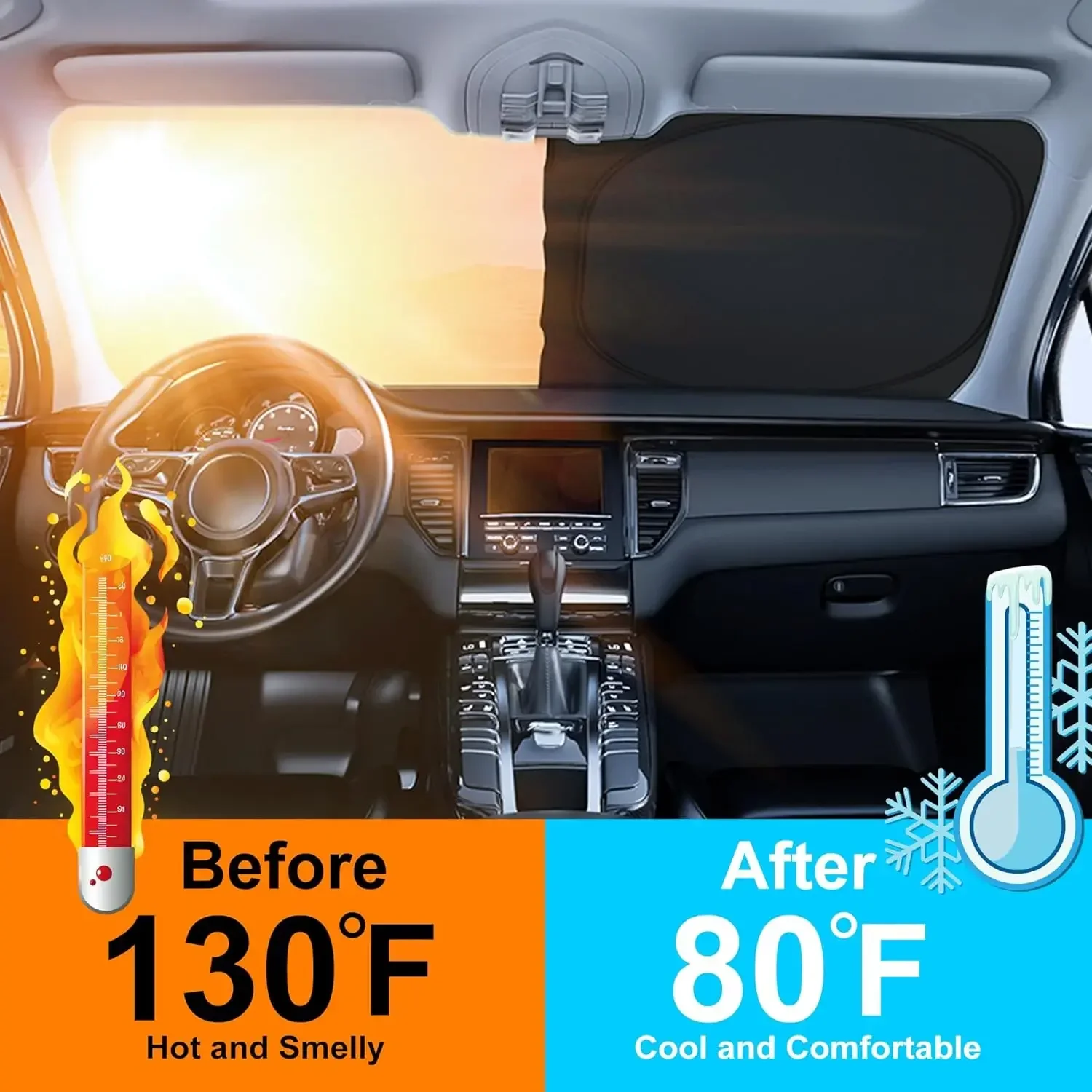 ม่านบังแดดรถยนต์สำหรับกระจกหน้ - Car Accessories For Interior บทวิจารณ์และราคา