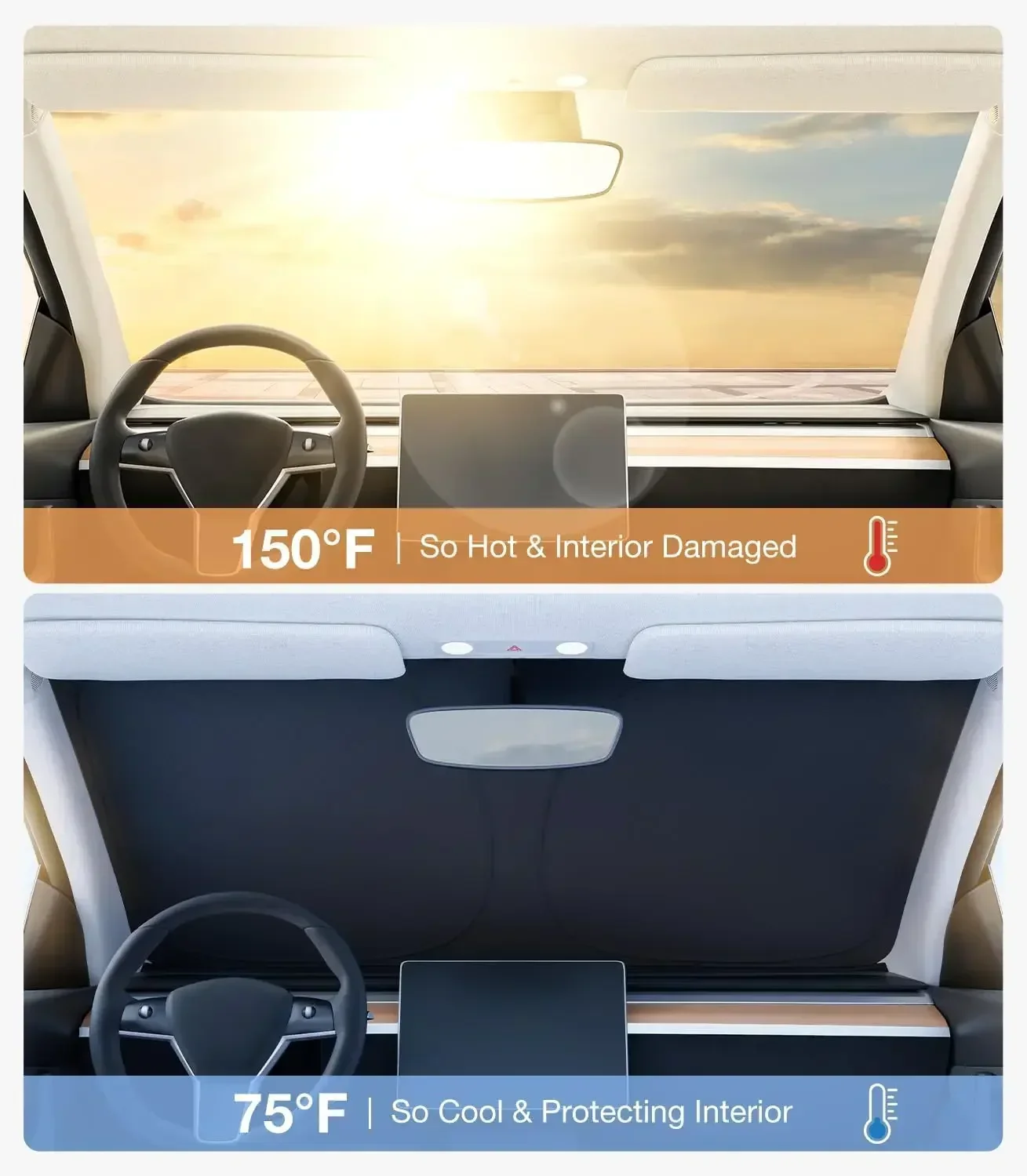 ม่านบังแดดรถยนต์สำหรับกระจกหน้ - Car Accessories For Interior บทวิจารณ์และราคา